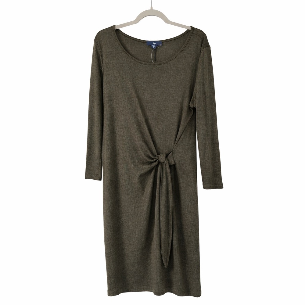 GAP Olive Long Sleeve Knot Dress